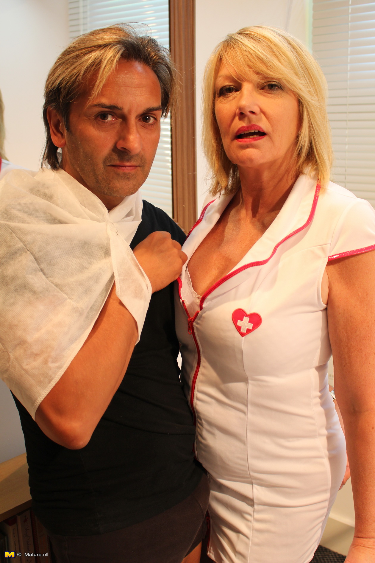 British mature nurse getting a horny patient to deal with image image
